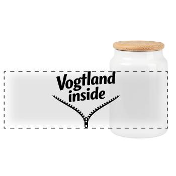 Vogtland Inside - Panorama Keksdose mit Holzdeckel - Weiß - Vorne
