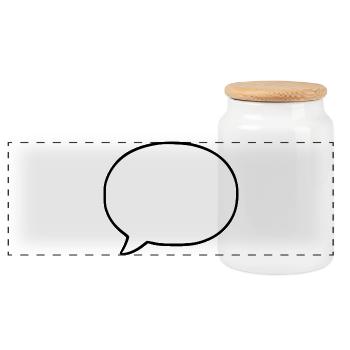 Sprechblase Comic selbst gestalten personalisieren - Panorama Keksdose mit Holzdeckel - Weiß - Vorne