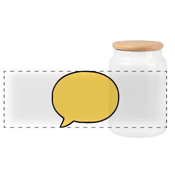 Comic_Sprechblase_Vorlage_gelb - Panorama Keksdose mit Holzdeckel - Weiß - Vorne