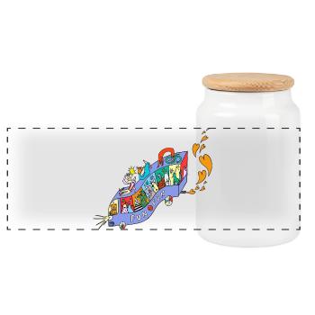 FUN_FUN_EXPRESS - Boîte à biscuits avec couvercle en bois - blanc - Devant