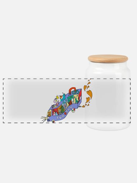 FUN_FUN_EXPRESS - Panorama Keksdose mit Holzdeckel - Weiß