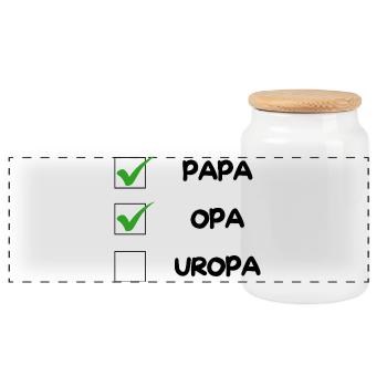 OPA Checklist - Panoramic Cookie Jar with Wooden Lid - white - Front