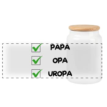 UROPA Checklist - Panoramic Cookie Jar with Wooden Lid - white - Front
