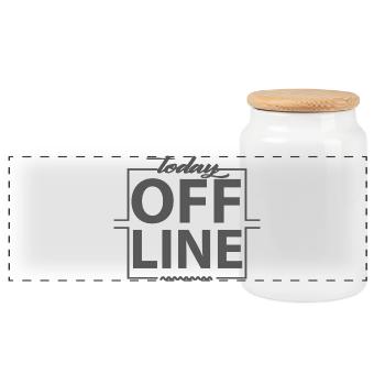 Today Offline Design Statement Spruch Minimal - Panorama Keksdose mit Holzdeckel - Weiß - Vorne