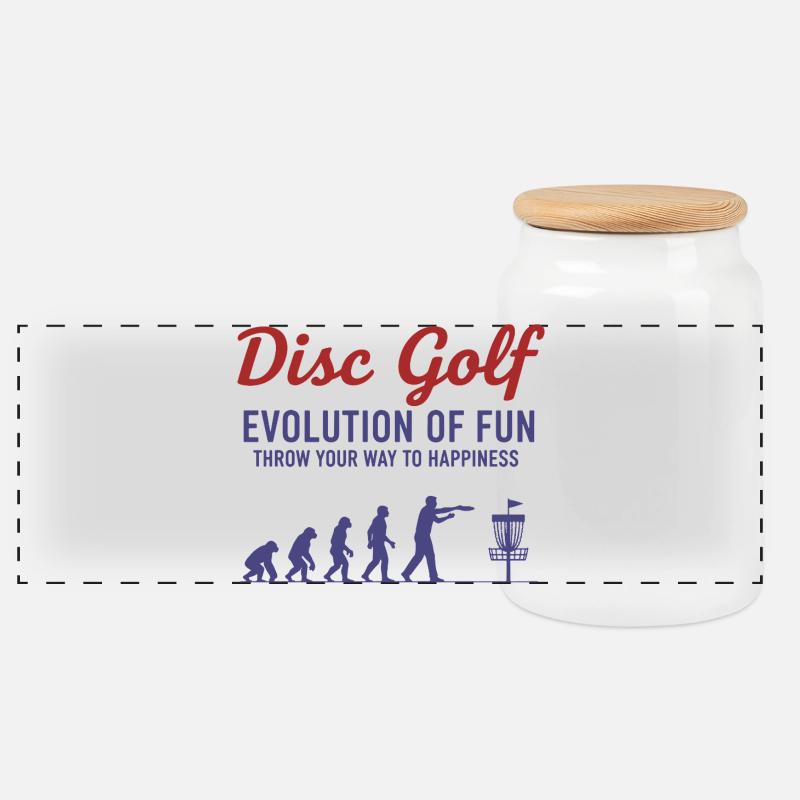 Disc Golf Evolution Of Fun Wirf Dich Zu - Panorama Keksdose mit Holzdeckel - Weiß