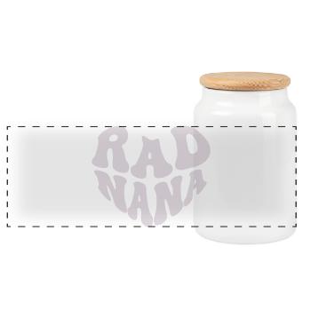 Retro Rad Nana Heart – Cool Nana (Custom Color) - Panorama Keksdose mit Holzdeckel - Weiß - Vorne