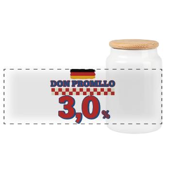 Don Promillo 30 % Retro Malle - Boîte à biscuits avec couvercle en bois - blanc - Devant