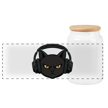 Headset Alpha Cat Music Kopfhörer - Panorama Keksdose mit Holzdeckel - Weiß - Vorne