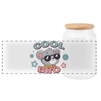 Koala Cool Bro Goggles - Panoramic Cookie Jar with Wooden Lid - white - Front