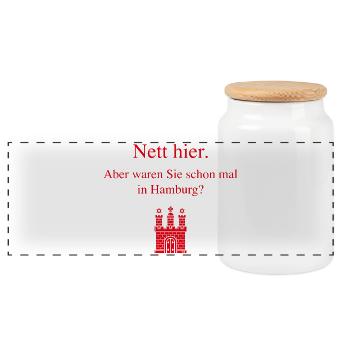 Nett Hier. Aber Waren Sie Schon Mal In Hamburg? R - Panorama Keksdose mit Holzdeckel - Weiß - Vorne