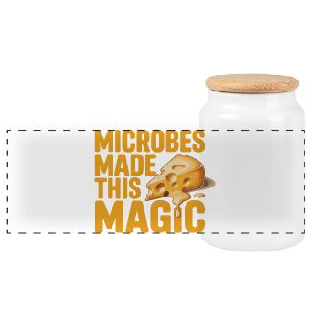 Les microbes ont fait des choses magiques | Fromage - Boîte à biscuits avec couvercle en bois - blanc - Devant