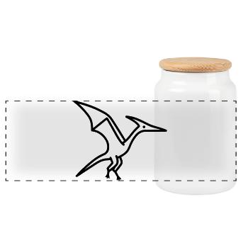 ptérodactyle - Boîte à biscuits avec couvercle en bois - blanc - Devant