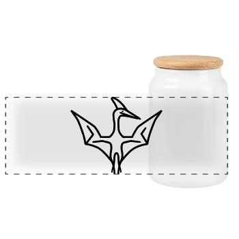 ptérodactyle - Boîte à biscuits avec couvercle en bois - blanc - Devant