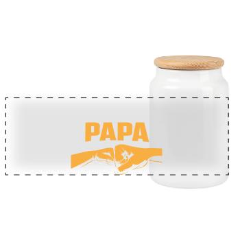 Super Papa Idea Cadeau Fête Des Fathers Anniversaire - Panorama Keksdose mit Holzdeckel - Weiß - Vorne