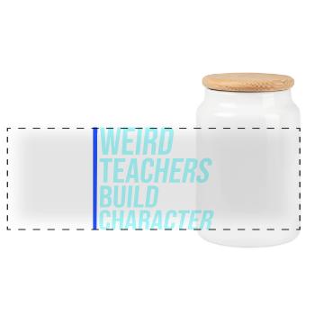 Weird Teachers Build Character Lustiger Lehrer - Panorama Keksdose mit Holzdeckel - Weiß - Vorne