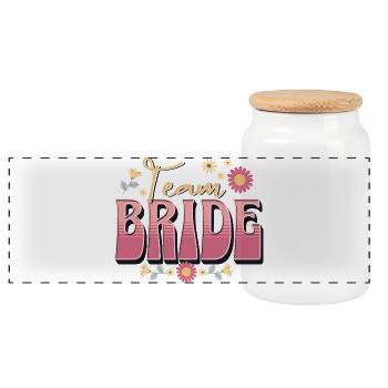 Équipe Bride - Boîte à biscuits avec couvercle en bois - blanc - Devant