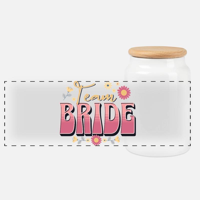 Team Bride - Panorama Keksdose mit Holzdeckel - Weiß