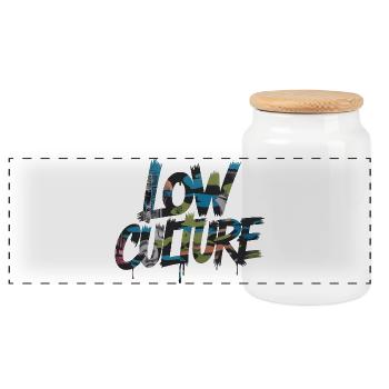 Love Culture Graffiti Collage - Panorama Keksdose mit Holzdeckel - Weiß - Vorne