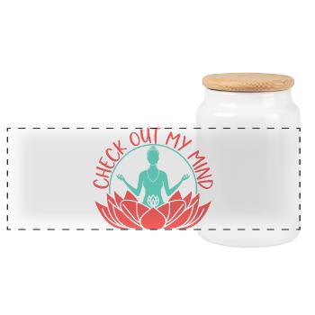 Yoga Check Out My Mind Funny Yoga - Panorama Keksdose mit Holzdeckel - Weiß - Vorne