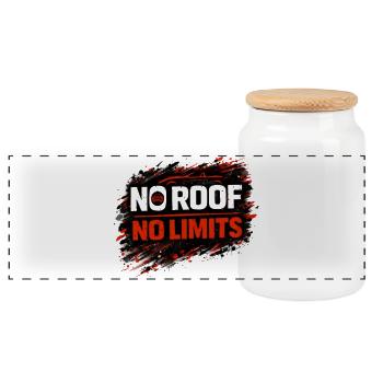 No Rules No Limits Auto Cabrio Spruch  - Panorama Keksdose mit Holzdeckel - Weiß - Vorne