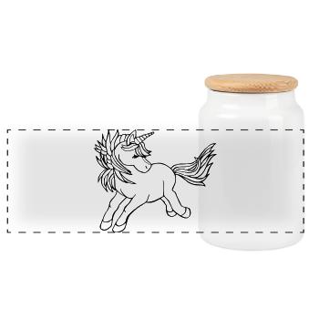 Licorne Einhorn - Boîte à biscuits avec couvercle en bois - blanc - Devant