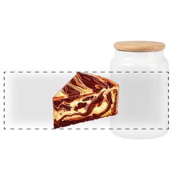 Marble Cake - Panoramic Cookie Jar with Wooden Lid - white - Front