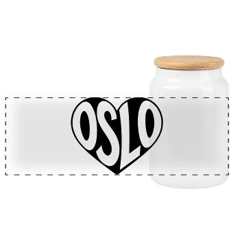 Oslo, la Norvège au cœur - Boîte à biscuits avec couvercle en bois - blanc - Devant