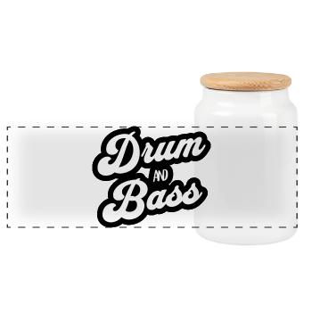 Drum and Bass Script Logo - Boîte à biscuits avec couvercle en bois - blanc - Devant