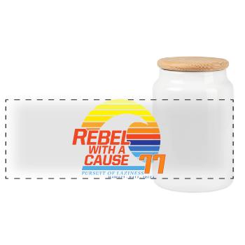 Rebel with a cause - Panoramic Cookie Jar with Wooden Lid - white - Front