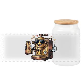 Lunettes de soleil robot brasseurs en laiton - Boîte à biscuits avec couvercle en bois - blanc - Devant