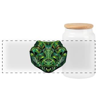 Crocodile Alligator Reptile Crocodile Adore les Crocodiles - Boîte à biscuits avec couvercle en bois - blanc - Devant