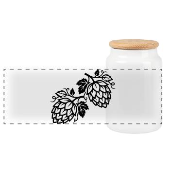 Brasserie Hops Symbol - Boîte à biscuits avec couvercle en bois - blanc - Devant
