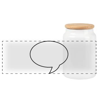 Bulle de discussion - Boîte à biscuits avec couvercle en bois - blanc - Devant
