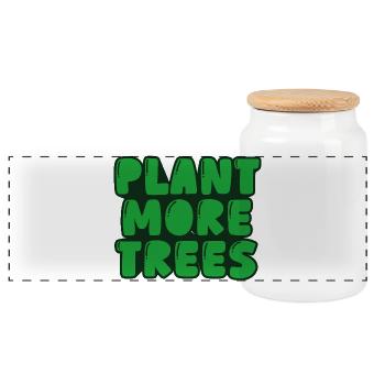 Plantez plus d’arbres - Boîte à biscuits avec couvercle en bois - blanc - Devant