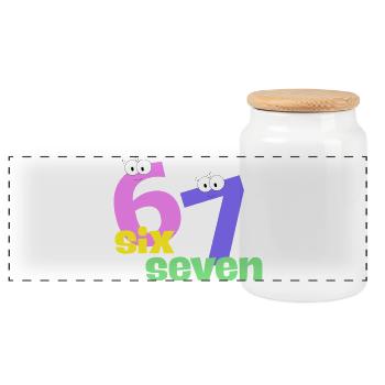 Six Seven Trend - Panorama Keksdose mit Holzdeckel - Weiß - Vorne