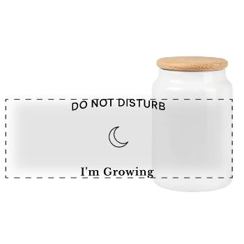 Do Not Disturb I'm Growing – Aesthetic Spruch - Panoramic Cookie Jar with Wooden Lid - white - Front