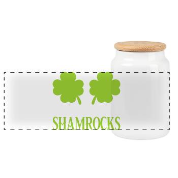 Shamrock-Shake-Motiv - Panorama Keksdose mit Holzdeckel - Weiß - Vorne