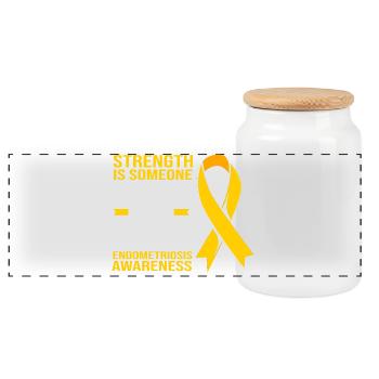Endométriose - Boîte à biscuits avec couvercle en bois - blanc - Devant