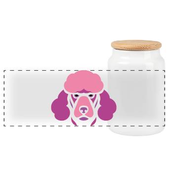 Bouquet with sunglasses, Nandu, Emu - Panoramic Cookie Jar with Wooden Lid - white - Front