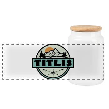 Titlis - Boîte à biscuits avec couvercle en bois - blanc - Devant