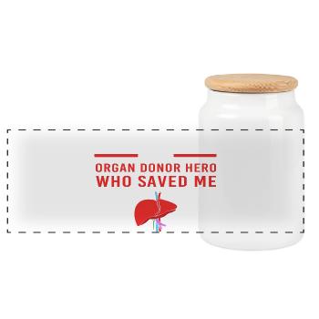 Liver Organ Donor Liver Donation Organ Donor - Panoramic Cookie Jar with Wooden Lid - white - Front