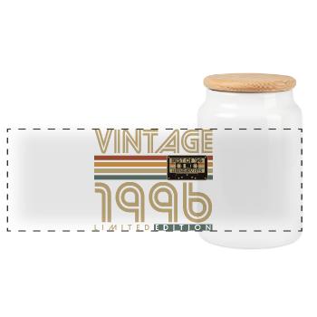 Vintage, 1996, Anniversaire, Cadeau, Rétro - Boîte à biscuits avec couvercle en bois - blanc - Devant