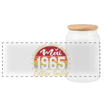 les légendes sont nées mai 1965 - Boîte à biscuits avec couvercle en bois - blanc - Devant