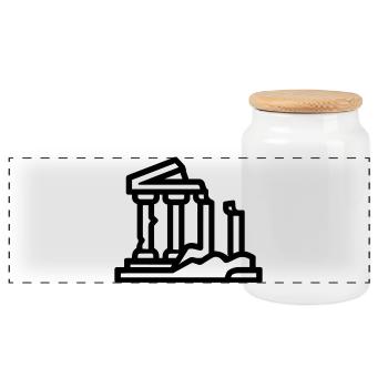 ruines - Boîte à biscuits avec couvercle en bois - blanc - Devant