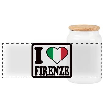 J’adore Florence, Florence - Boîte à biscuits avec couvercle en bois - blanc - Devant