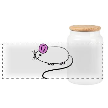 Bébé des rats rats rats rongeurs - Boîte à biscuits avec couvercle en bois - blanc - Devant