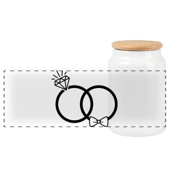 Alliances - Boîte à biscuits avec couvercle en bois - blanc - Devant