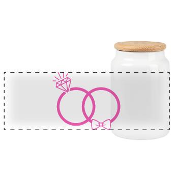 Alliances roses - Boîte à biscuits avec couvercle en bois - blanc - Devant