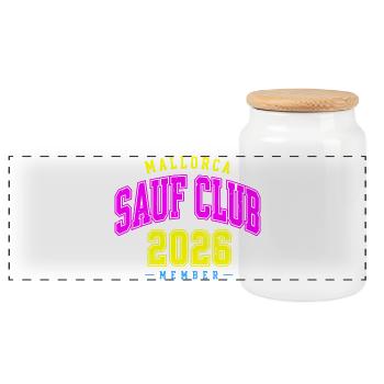 Malle 2026 Membre du Sauf Club Mallorca 2026 - Boîte à biscuits avec couvercle en bois - blanc - Devant