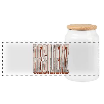 Resilienz - Panorama Keksdose mit Holzdeckel - Weiß - Vorne